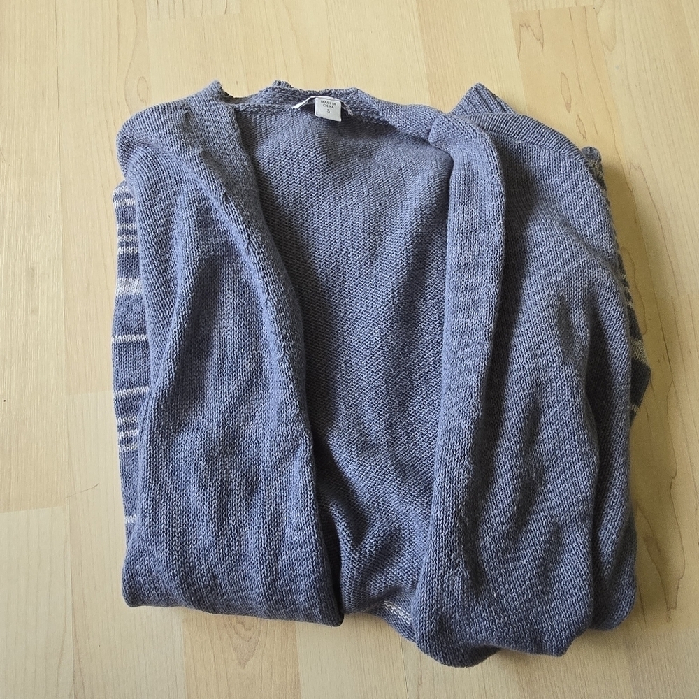 J.Jill Open Front Striped Cardigan With Pockets Size Small